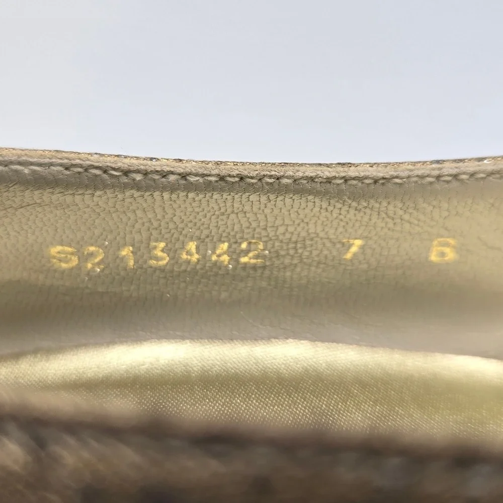 Stuart Weitzman Heel Pumps Womens 7B Gold Glitter Pointed Toe Evening Party Glam